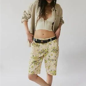 Anna Sui Floral Print Cutout Bermuda Shorts, 2